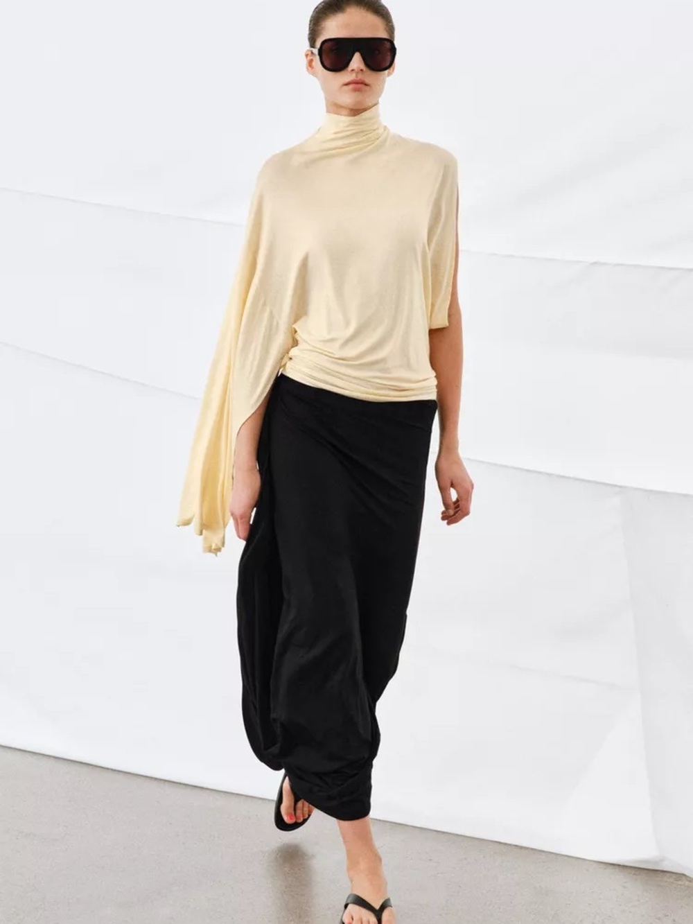 Zara High-Neck Asymmetric Top